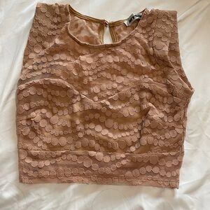 Mystic Textured Brown Crop Top
